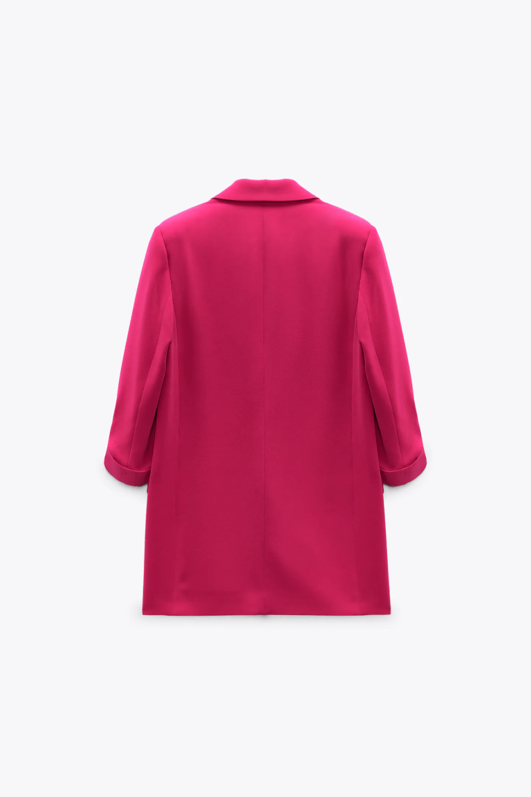 Zara Blazer With Rolled-Up Sleeves back view