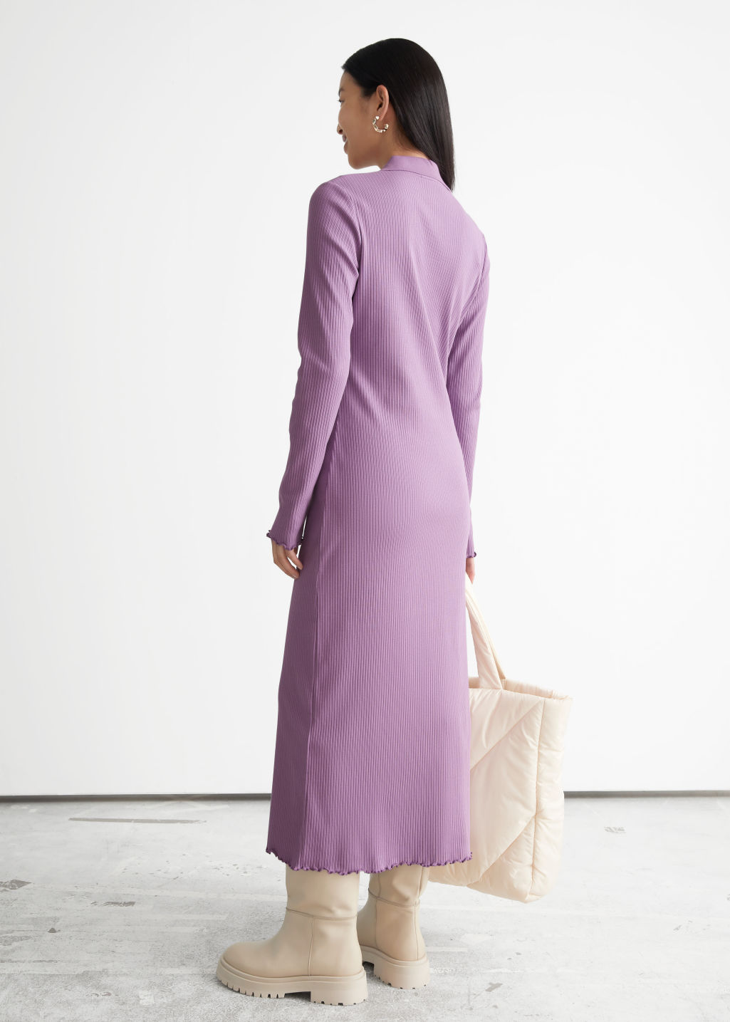 And Other Stories Polo Mini Rib Dress back view