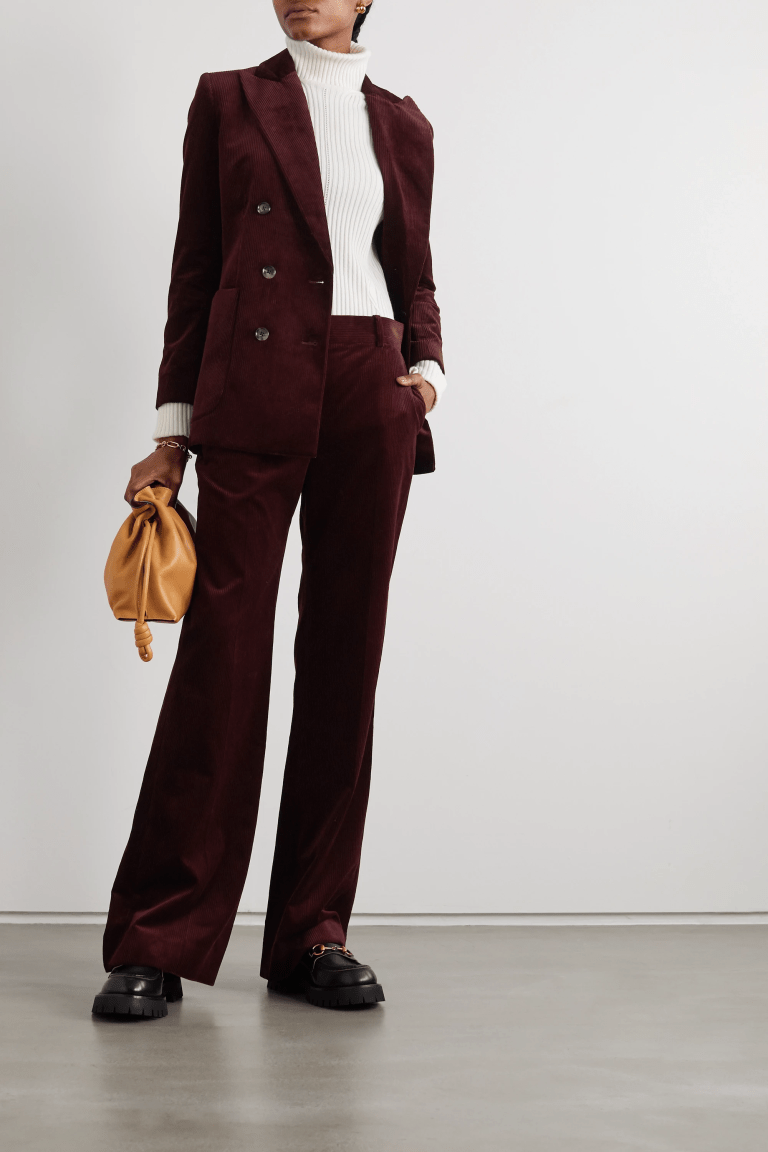 Bella Freud Bianca double-breasted cotton-corduroy blazer