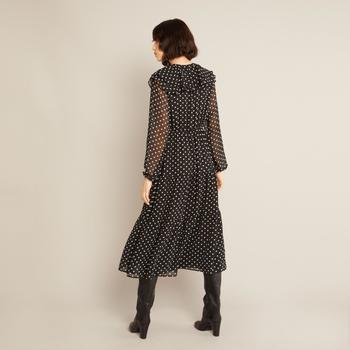 Albaray Spot Ruffle Collar Midi Dress back view
