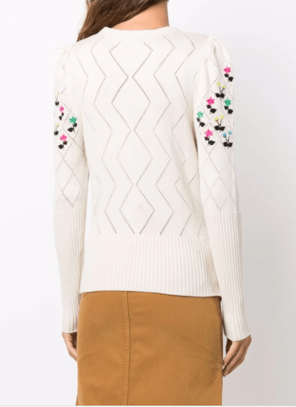 Essentiel Antwerp Aloe floral-embroidered jumper back view