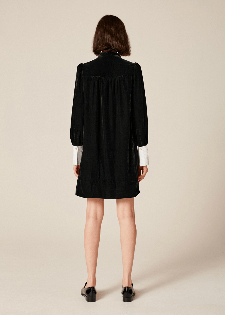 Me and Em Velvet Shift Dress back view