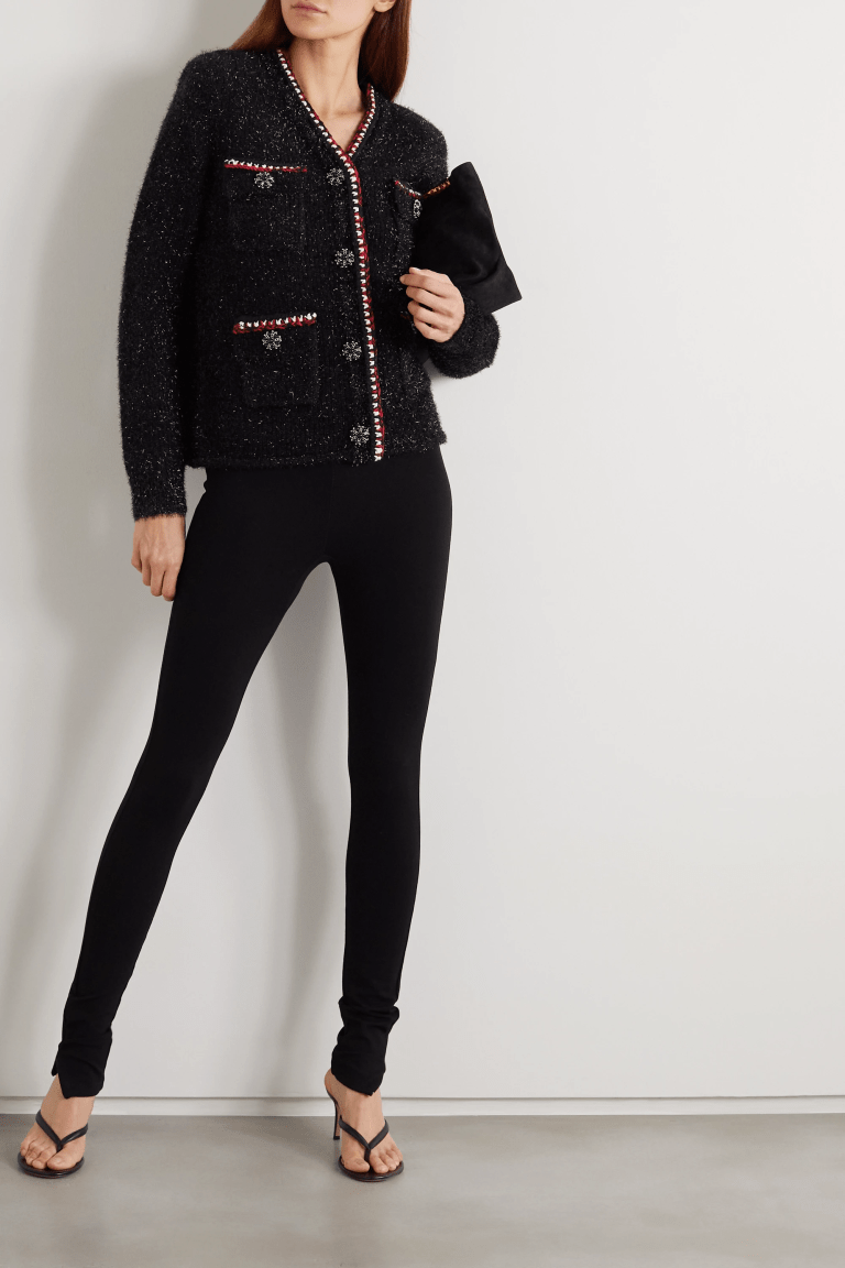 Self Portrait metallic knit cardigan