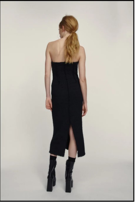 Zara Textured Dress black back view