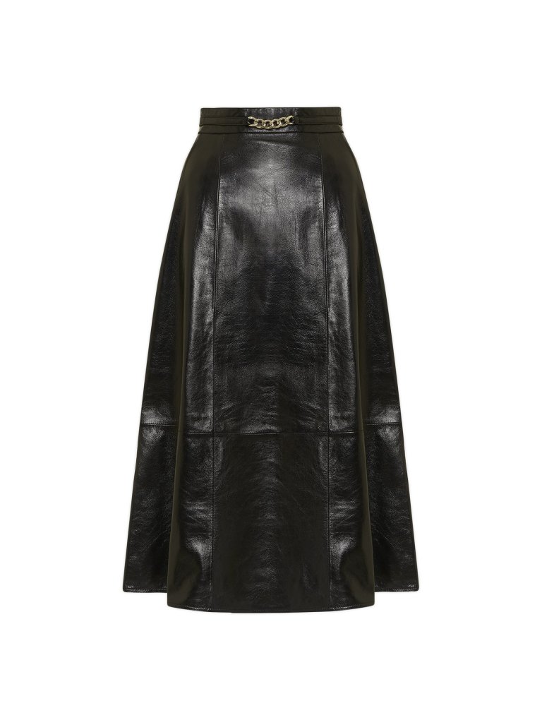 Alexa Chung Wednesday Leather Midi Skirt