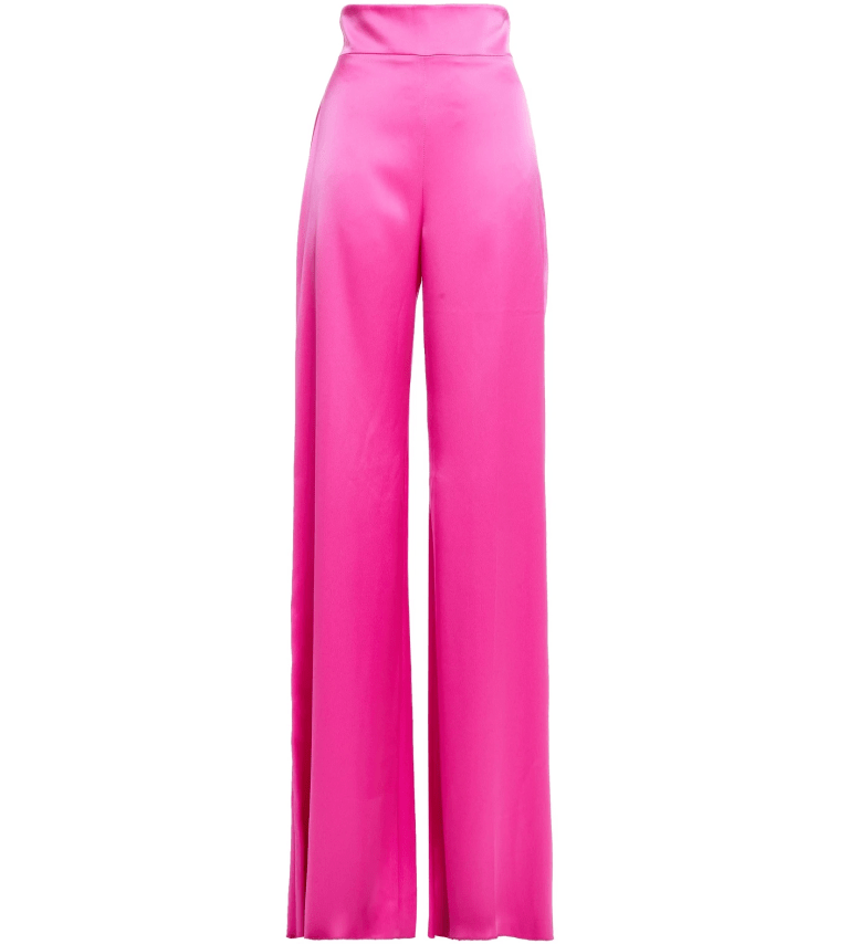 David Koma Satin Wide Leg Pants
