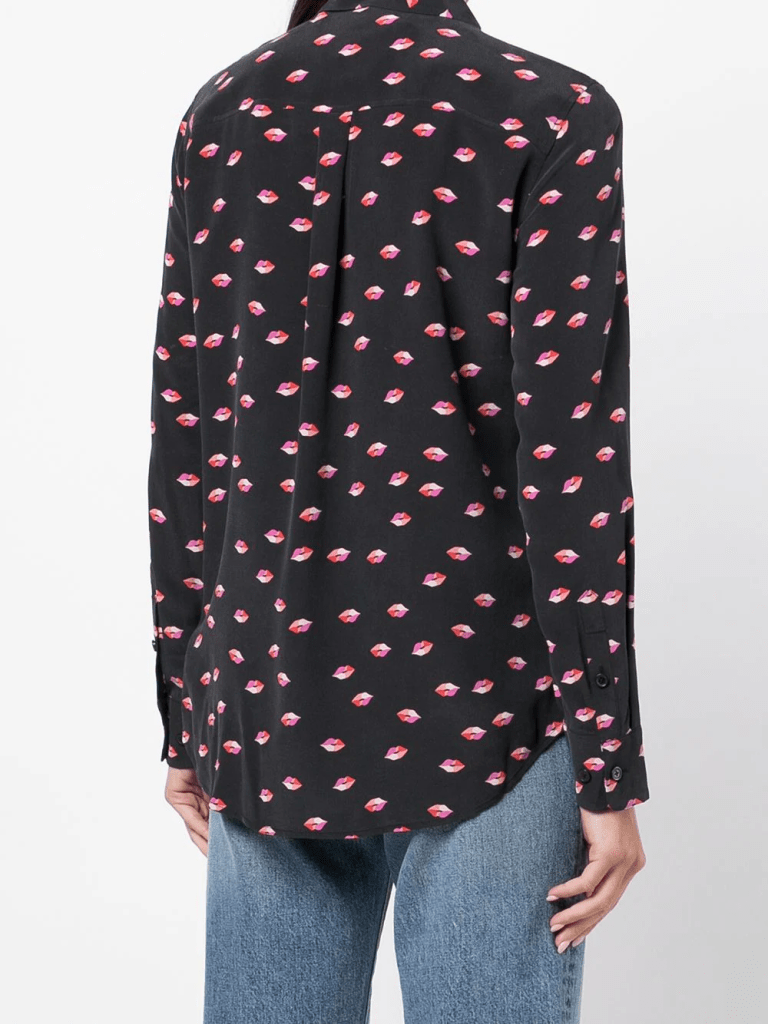 Equipment Lips print shirt back view