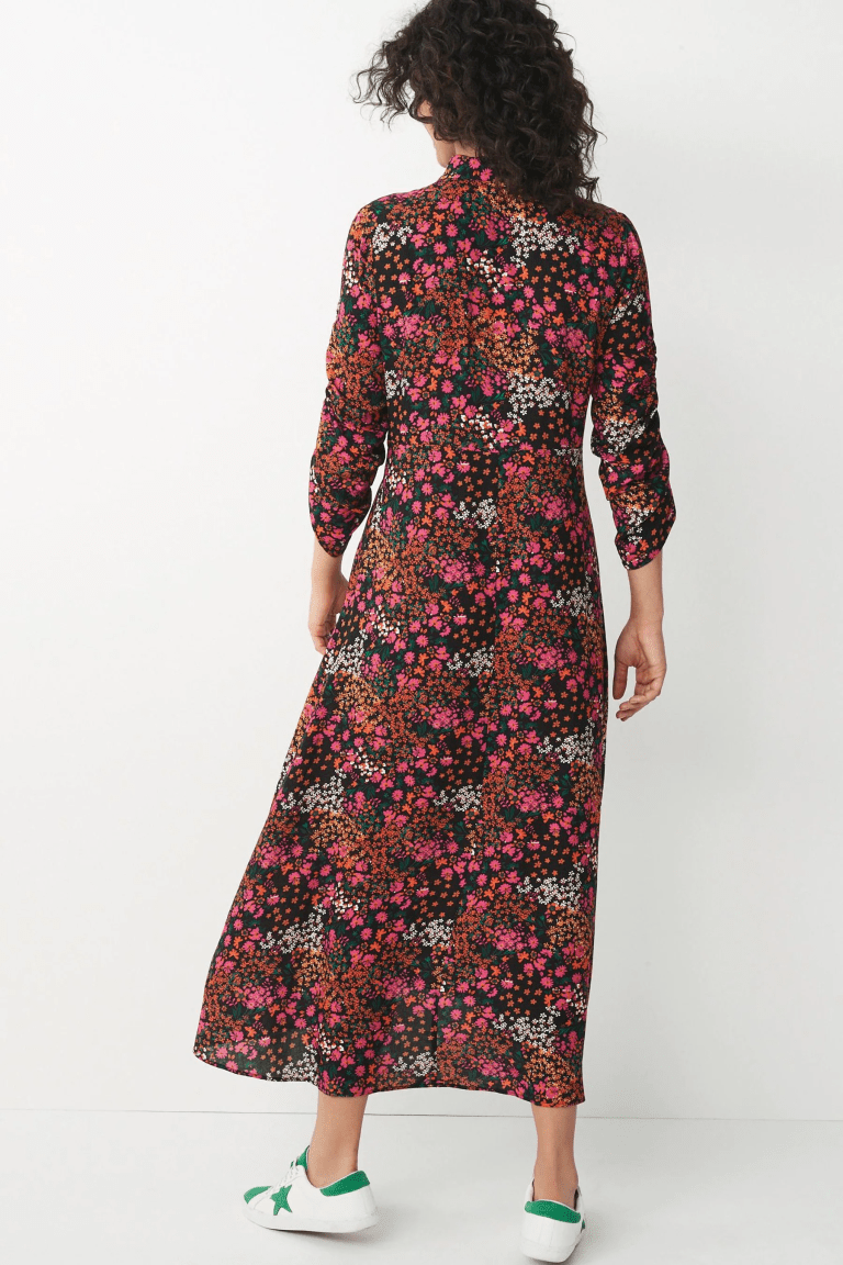 Next Bright Printed Shirt Dress back view