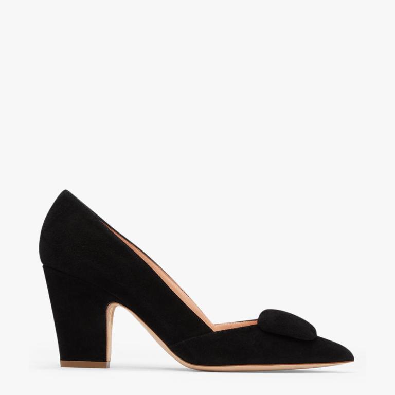 Rupert Sanderson Mabel Mid Heel Court Shoe Black Suede