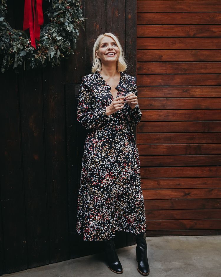 where to get all holly Willoughby dresses star print ruffle dress 16 November 2021 Photo M&S