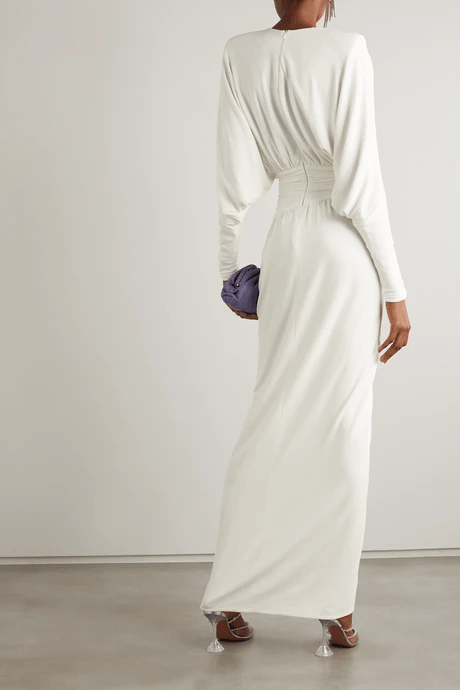 Alexandre Vauthier gathered stretch jersey dress back view