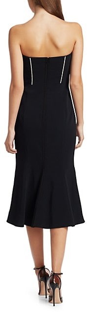 David Koma Crystal Corset Strapless Midi Dress back view