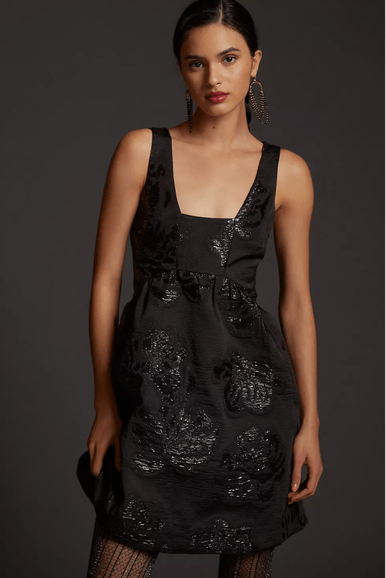 Maeve Jacquard Fit-And-Flare Mini Dress