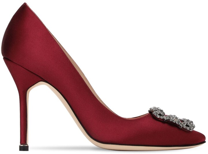 Manolo Blahnik 105mm Hangisi Satin Pumps