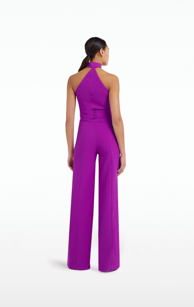 Safiyaa Ichi Jumpsuit magenta back view
