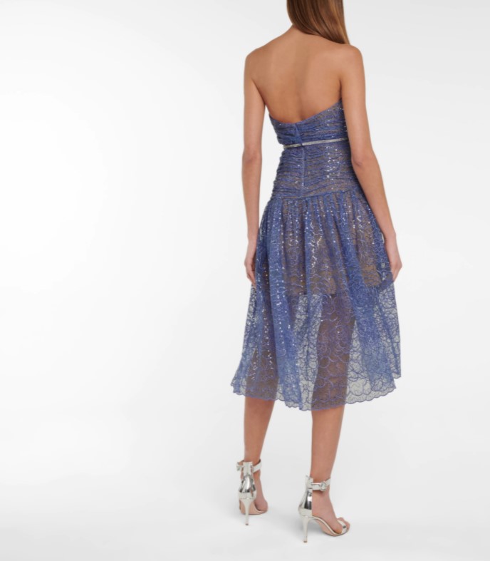 Self Portrait Sequinned midi dress back view