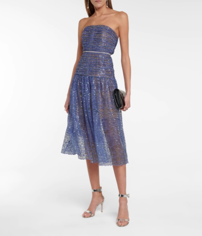 Self Portrait Sequinned midi dress