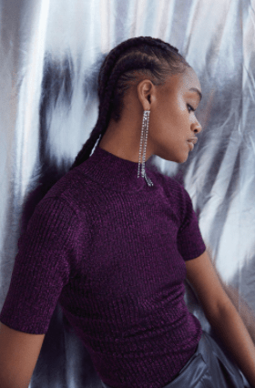 Warehouse Metallic Short Sleeve Knit Jumper v3