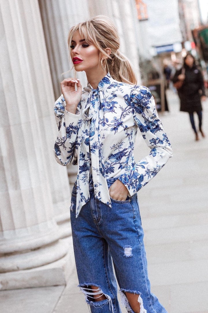 Anne-Louise Label Blue Orchid Blouse