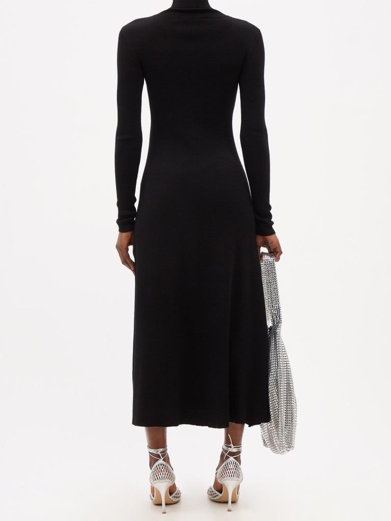 Christopher Kane Cutout long-sleeved merino-blend dress back view
