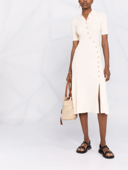 Maje Rimisa Long Knit Dress With Slit