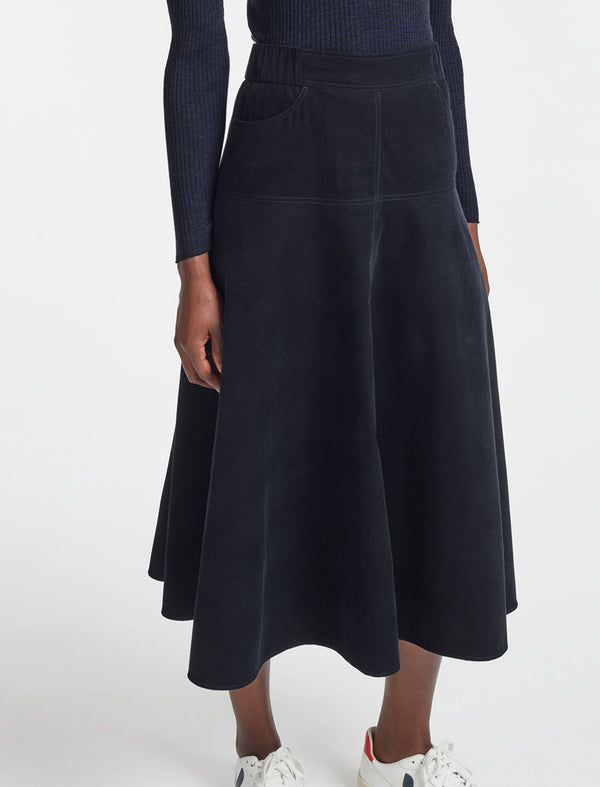 Cefinn Sierra Pin Corduroy A-Line Maxi Skirt with Easy Waist