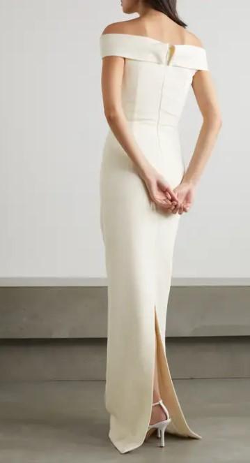 Emilia Wickstead Charlotta Off The Shoulder Cloque Gown back view