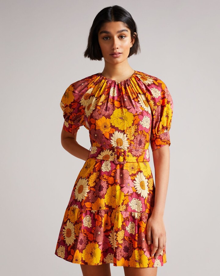 Ted Baker Patti New World Self Belt Detail Mini Dress