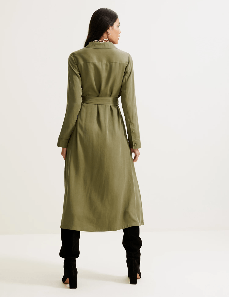 Autograph Pure Tence Belted Midi Shirt Dress back view