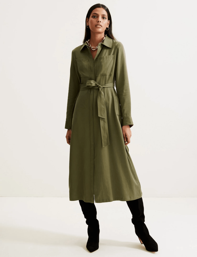Autograph Pure Tence Belted Midi Shirt Dress