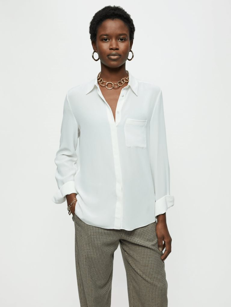 Jigsaw Silk Long Sleeve Shirt