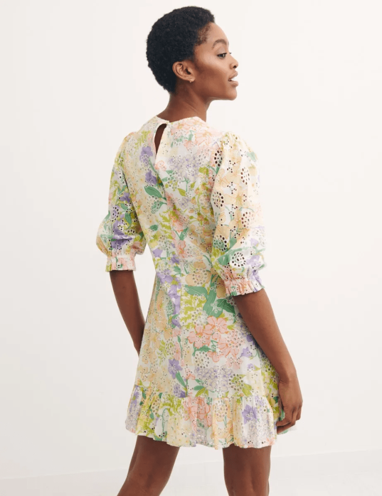 Nobodys Child Serena Large Floral Mini Dress back view