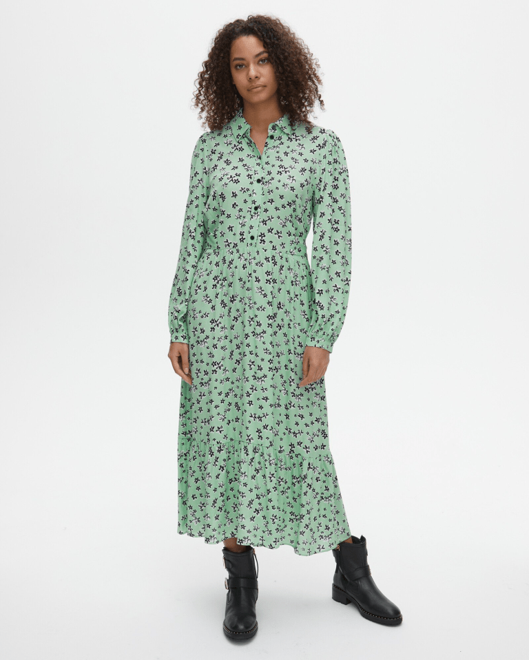 Oliver Bonas Green Midi Shirt Dress