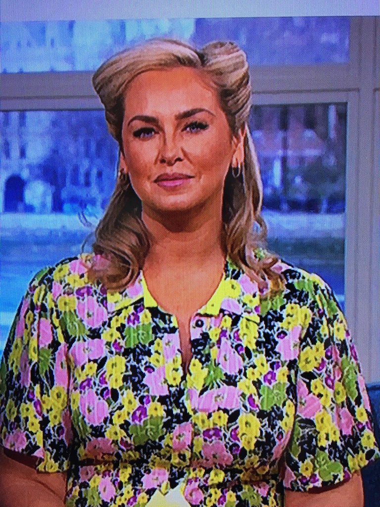 where to get all Josie Gibson This Morning dresses bright floral print empire line shirt dress 12 April 2022 Photo ITV