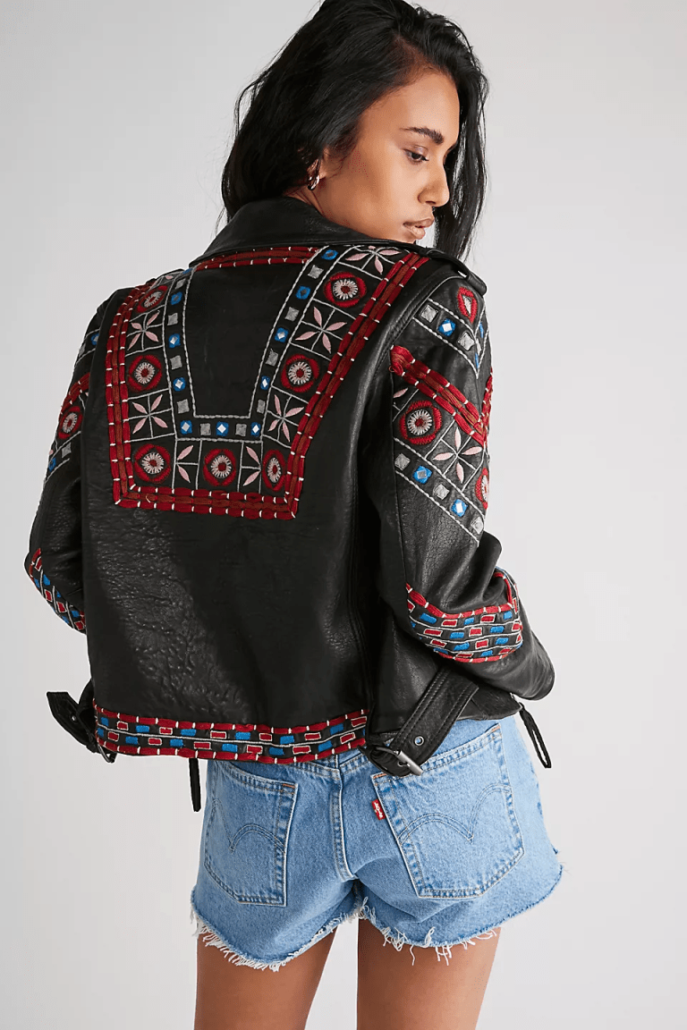 Free People Mari Leather Moto Jacket