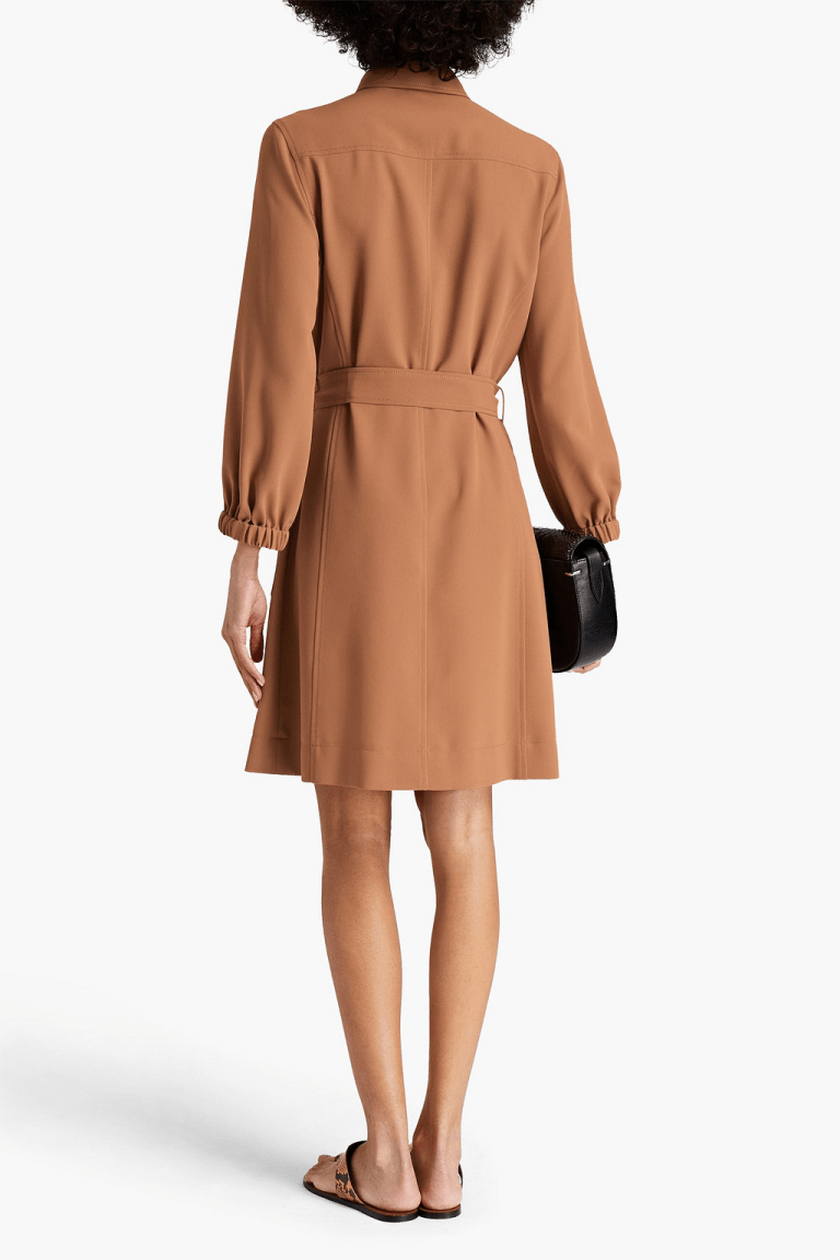 See By Chloe Belted Crepe Shirt Dress back view