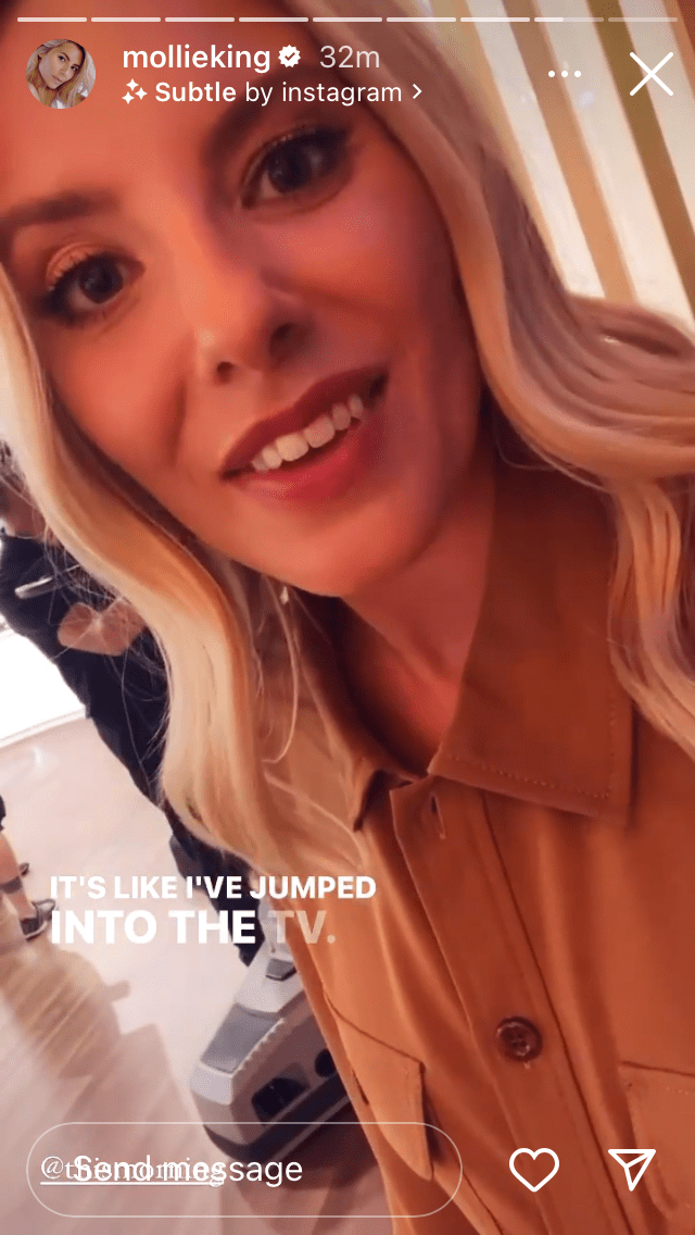 where to get all Mollie King This Morning dresses brown belted shirt dress 28 July 2022 Photo Mollie King