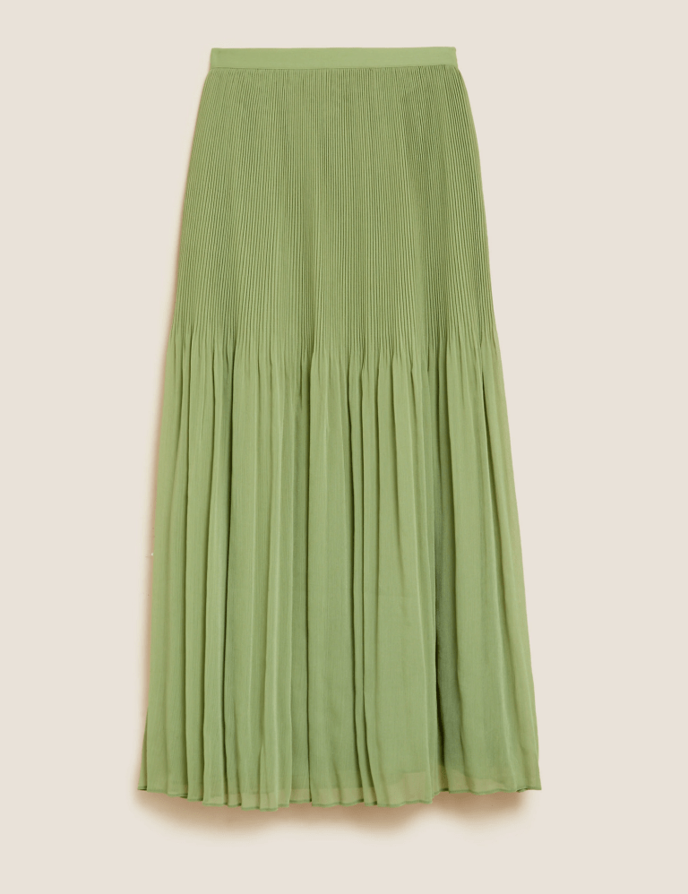 M&S Plisse Pleated Midaxi Skirt