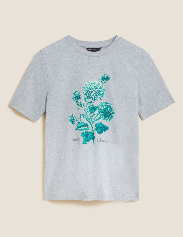 M&S Pure Cotton Slogan Crew Neck T-Shirt