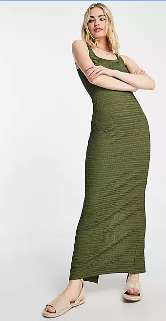 Topshop textured jersey sleeveless maxi dress