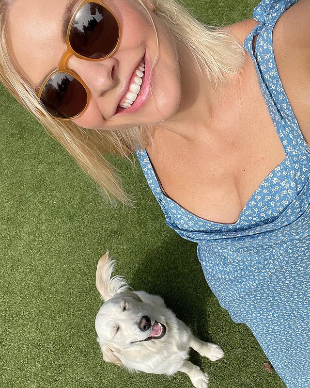 where to get all Holly Willoughby dresses blue floral ditsy tie shoulder dress orange brown sunglasses 2 July 2022 Photo Holly Willoughby