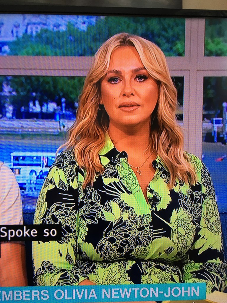 where to get all josie Gibson This Morning dresses green and black floral midi dress 9 August 2022 Photo ITV