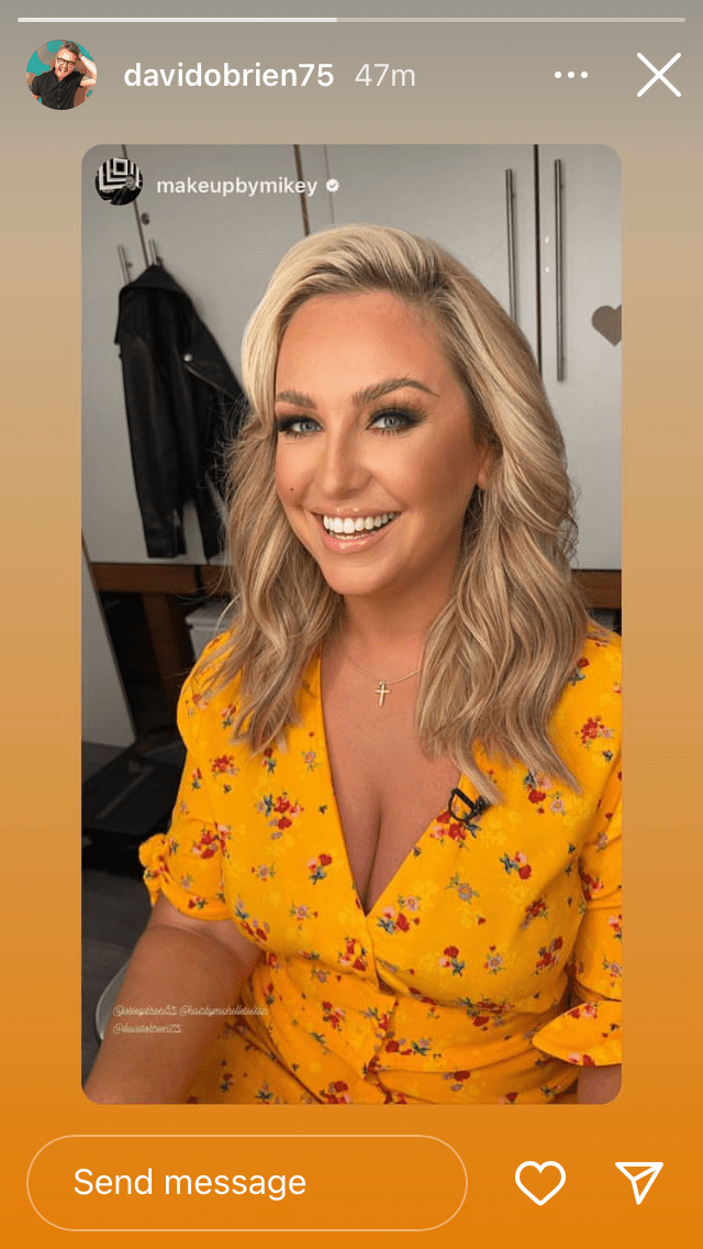 where to get all josie Gibson This Morning dresses orange yellow floral midi midi dress 8 August 2022 Photo Mikey Phillips