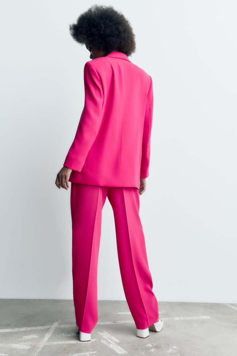 Zara Oversize Blazer and trousers back view