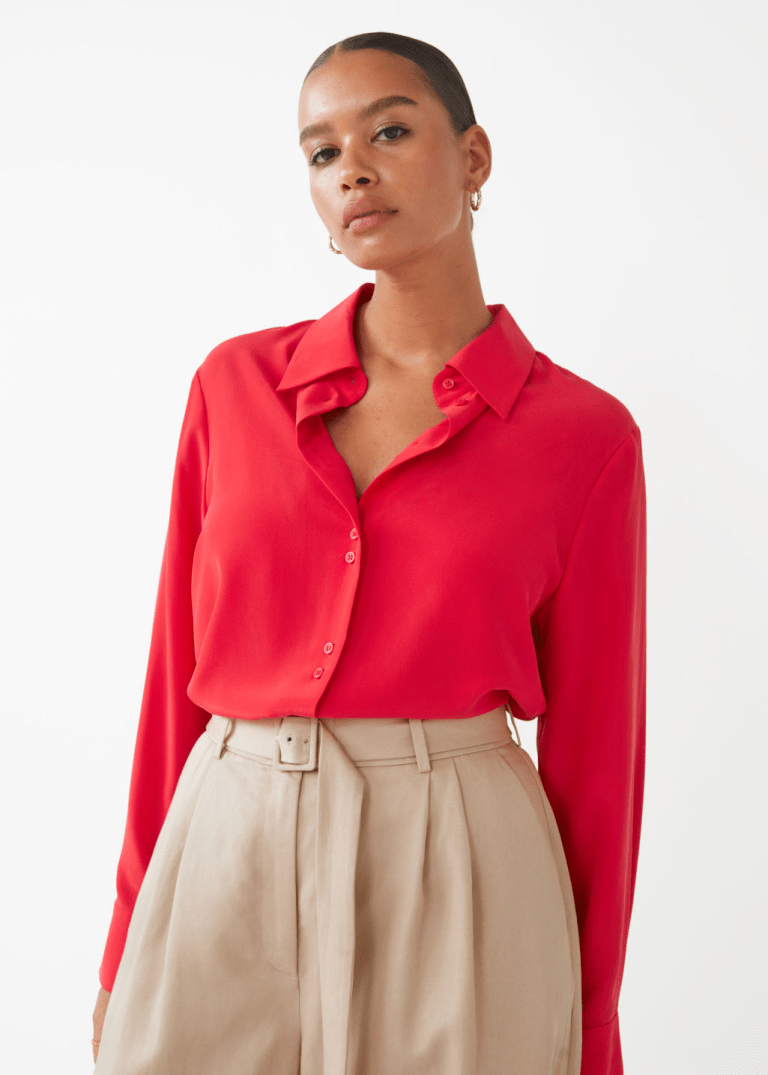 And Other Stories Shell Button Silk Blouse