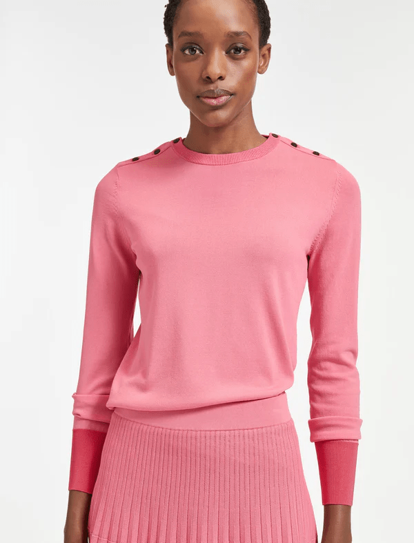 Cefinn Colette Button Detail Contrast Cuff Jumpe