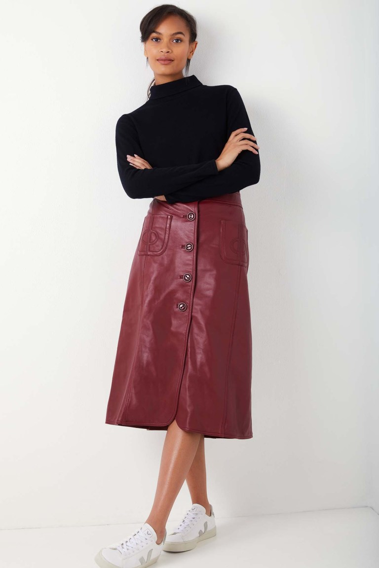 DB X Wyse Leather Skirt Oxblood