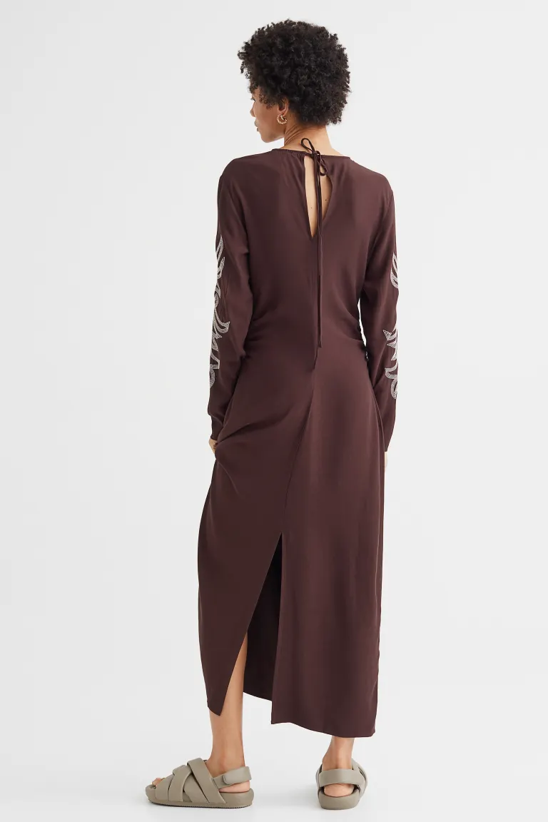 H&amp;M Dress With Embroidery back view