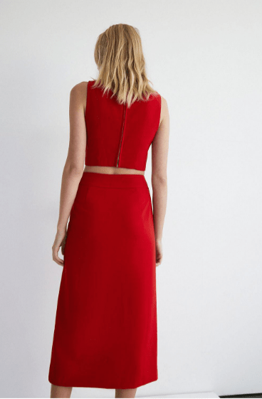 Warehouse Tailored Midi Wiggle Skirt back view