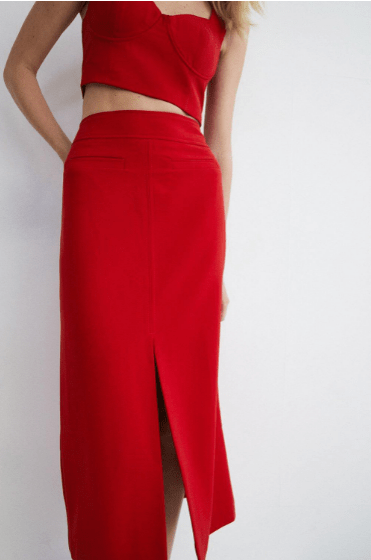 Warehouse Tailored Midi Wiggle Skirt
